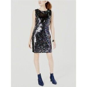 Crystal Doll Blue Green Sequin Prom Concert Party Mini Dress Juniors Size Large